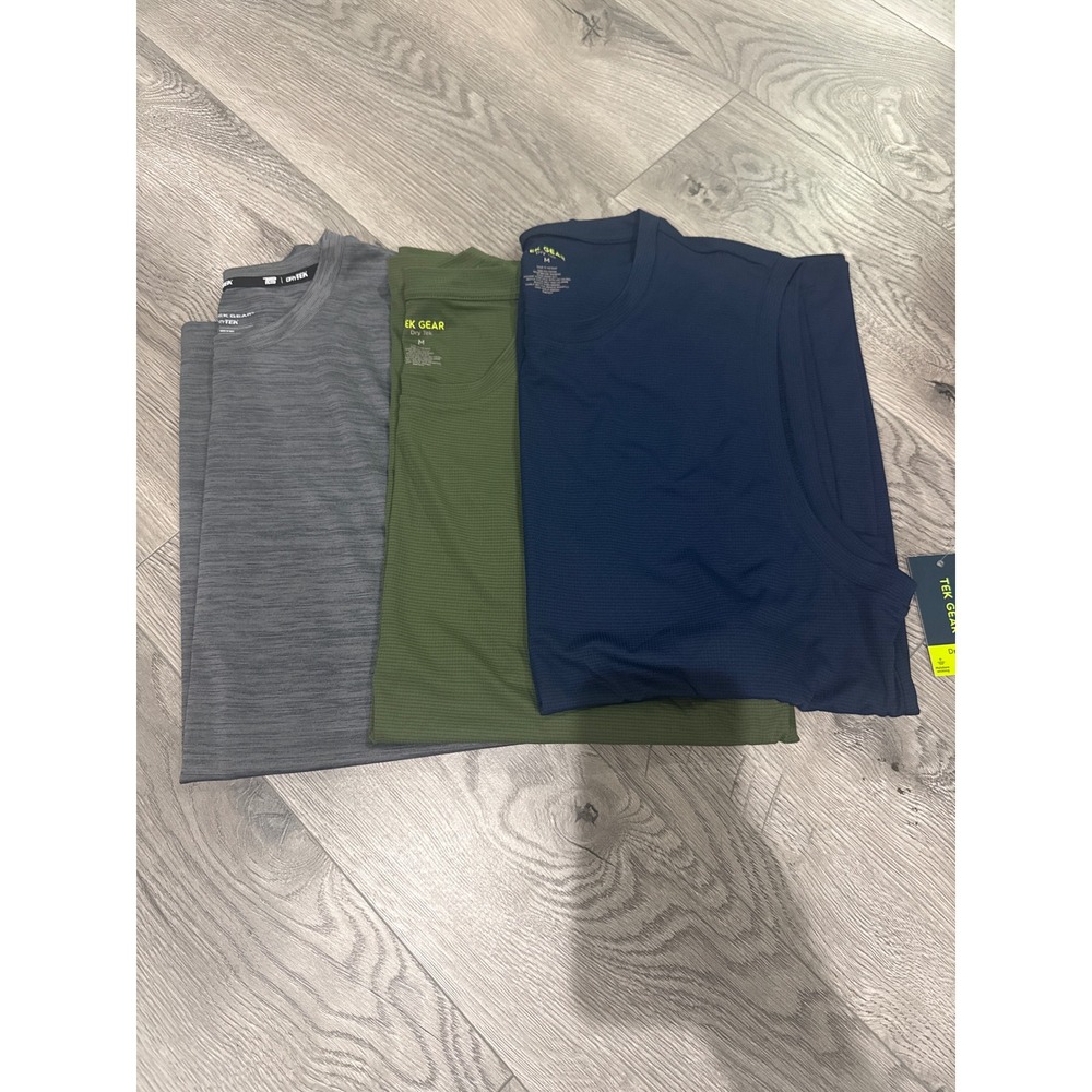 Tek Gear Dry Tek Mens Sleeveless Performance Shirt Bundle Navy Green Gray Medium